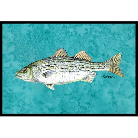 Jensendistributionservices Fish Striped Bass Indoor Or Outdoor Doormat, 24 x 36 in. MI2554978